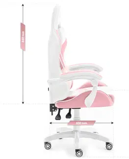 Herní křesla Herní židle Rainbow růžovo-bílá