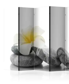 Paravány Paraván White Lotus Dekorhome 225x172 cm (5-dílný)