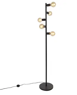 Stojaci lampy Moderní stojací lampa černá 5 světel - Facil