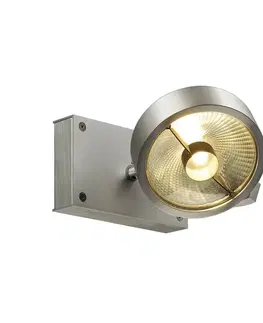 Moderní bodová svítidla SLV BIG WHITE KALU, nástěnné a stropní svítidlo, jedna žárovka, QPAR111, kulaté, kartáčovaný Al, max. 75 W 147306
