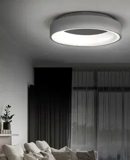 LED stropní svítidla Solight LED stropní světlo kulaté Treviso, 48W, 2880lm, stmívatelné, dálkové ovládání, šedá WO768-G