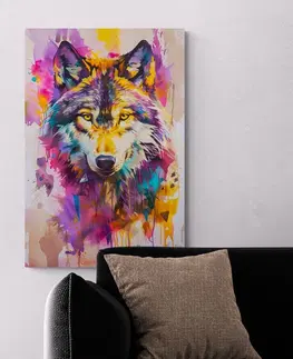 Obrazy vlci Obraz vlk s imitací malby