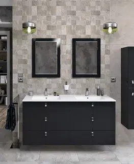 Koupelnový nábytek SAPHO MITRA umyvadlová skříňka s umyvadlem, 3 zásuvky, 150x70x46 cm, antracit 2XMT0821601-150