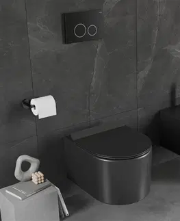 Záchody MEXEN/S Sofia Závěsná WC mísa včetně sedátka s slow-slim, z duroplastu, černá matná 30540185