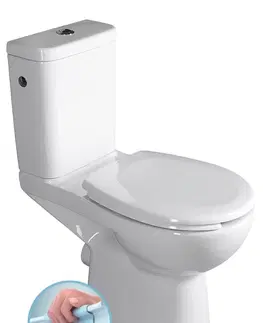 Záchody SAPHO HANDICAP WC kombi zvýšený sedák, Rimless, zadní odpad, bílá K11-0221
