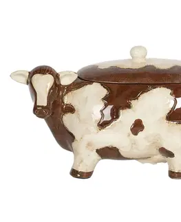 Dózy na potraviny Keramická úložná dóza v designu krávy - 31*16*18 cm Clayre & Eef 6CE1143