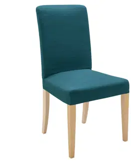 Přehozy Pružný jednobarevný potah na židli, sedák nebo sedák + opěrka