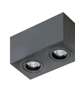 Moderní bodová svítidla Stropní bodové přisazené svítidlo AZzardo Brant 2 square black AZ2827 GU10 2x50W IP20 18cm hranaté černé