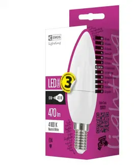 LED žárovky EMOS Lighting EMOS LED žárovka Classic Candle 6W E14 neutrální bílá 1525731401