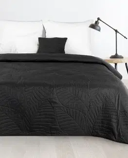 Jednobarevné přehozy na postel Moderní přehoz na postel Boni černý