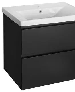 Koupelnový nábytek AQUALINE ALTAIR umyvadlová skříňka 67x60x45cm, černá mat AI670