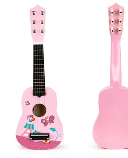 Hudební nástroje pro děti Kytara pro děti ECOTOYS růžová