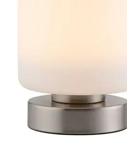 LED stolní lampy PAUL NEUHAUS LED stolní lampa stříbrná, kruhová, dotykový stmívač, nadčasový design 3000K