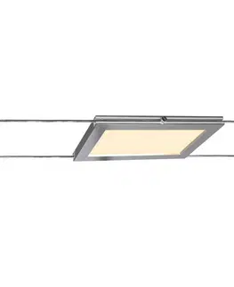 Svítidla pro lankové osvětlení SLV BIG WHITE PLYTTA rectangular svítidlo s lanem pro nízkonapěťový lanový systém TENSEO, 2700K, chrom 1002866