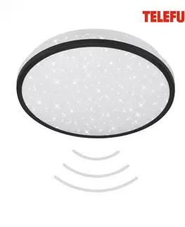 LED stropní svítidla BRILONER TELEFUNKEN LED stropní svítidlo s čidlem, pr. 28 cm, 16 W, černá IP44 TF 318305TF