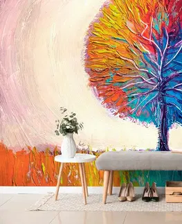 Samolepící tapety Samolepící tapeta barevný akvarelový strom