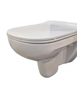 WC sedátka DEANTE Podomítkový rám, pro závěsné WC mísy + SLIM tlačítko bílé + WC bez oplachového kruhu Edge + SEDÁTKO CST_WC01 A51P EG1