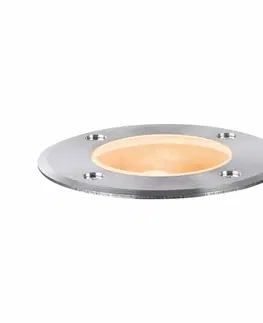 Nájezdová a pochozí svítidla PAULMANN LED zemní svítidlo zlaté světlo neláká hmyz IP65 110mm 2200 - 2200K 4,3W 230V ocel kartáčovaný ocel/umělá hmota