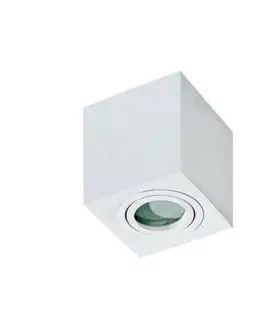 Moderní venkovní stropní svítidla Stropní bodové přisazené svítidlo AZzardo Brant Square IP44 white AZ2822 GU10 1x50W IP44 9cm hranaté bílé
