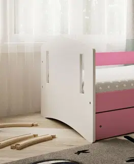 Dětské postýlky Kocot kids Dětská postel Classic II růžová, varianta 80x160, se šuplíky, bez matrace