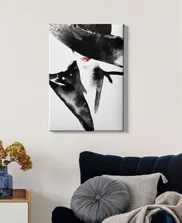 Obrazy Wallity Obraz na plátně Lady in black 50x70 cm