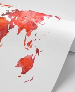 Tapety mapy Tapeta kontinenty v červené barvě