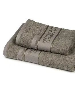 Ručníky 4Home Sada Bamboo Premium osuška a ručník šedá, 70 x 140 cm, 50 x 100 cm