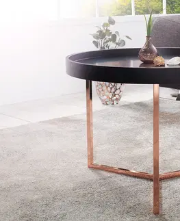 Designové a luxusní konferenční stolky Estila Stylový konferenční stolek Modul 60cm černá / měď