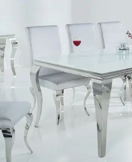 Designové a luxusní jídelní stoly Estila Luxusní jídelní stůl Modern Barock 200cm stříbrná / bílá