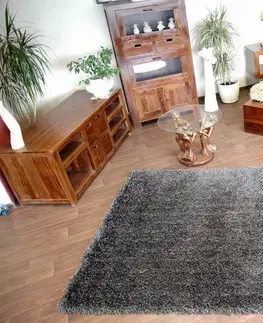 Koberce a koberečky Dywany Lusczow Kusový koberec LOVE SHAGGY černý, velikost 80x150