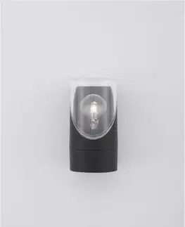 Moderní venkovní nástěnná svítidla NOVA LUCE venkovní nástěnné svítidlo SELENA antracitový hliník a čirý akryl E27 1x12W 220-240V bez žárovky IP65 9492720
