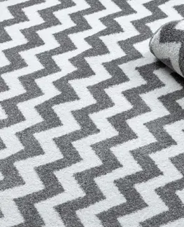 Koberce a koberečky Dywany Lusczow Kusový koberec SKETCH MIKE šedý / bílý - Cikcak, velikost 80x150