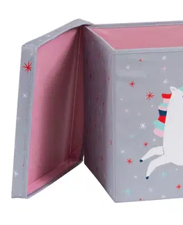 Boxy na hračky LOVE IT STORE IT - Úložný box na hračky s krytem Happy Kids - Unicorn