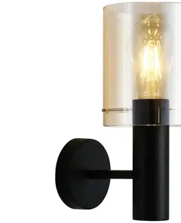 Svítidla   WL-5581-1A-BK+AMB - Nástěnné svítidlo SARDO 1xE27/40W/230V černá/zlatá 