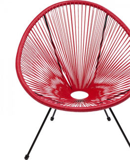 Židle s výpletem KARE Design Červené křeslo Acapulco
