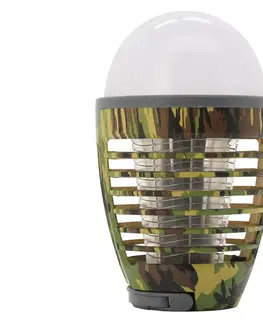 Čelovky  LED Přenosná nabíjecí lampa s lapačem hmyzu LED/2W/3,7V IPX4 maskáčová 