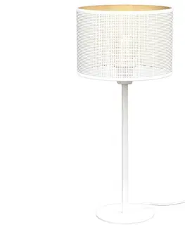 Lampy  Stolní lampa LOFT SHADE 1xE27/60W/230V pr. 25 cm bílá/zlatá 