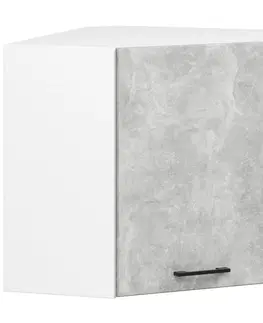 Kuchyňské dolní skříňky Ak furniture Rohová závěsná kuchyňská skříňka Olivie W 60 cm bílá/beton