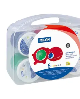 Hračky MILAN - Barvy vodové prstové - 6 barev, 100ml