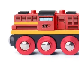 Hračky WOODY - Diesel lokomotiva s nákladním vlakem