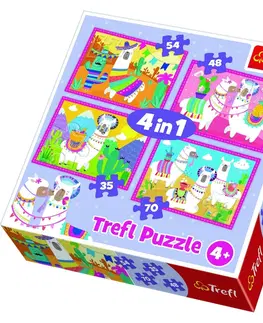 Puzzle Trefl Puzzle Veselé lamy 4v1 (35,48,54,70 dílků)