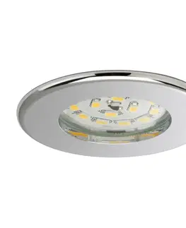 Podhledové světlo Briloner Účinné LED podhledové svítidlo Nikas IP44 chrom