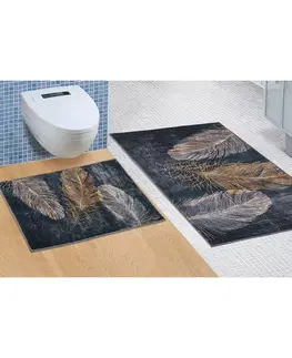 Koberce a koberečky Bellatex Koupelnová sada bez výkroje Pírko, 60 x 100 cm, 60 x 50 cm