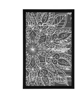 Feng Shui Plakát textura Mandaly v černobílém provedení