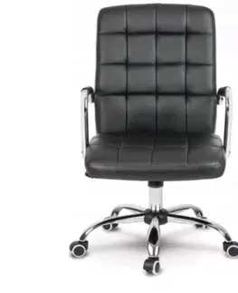 Kancelářské křesla Černá kožená kancelářská židle G401