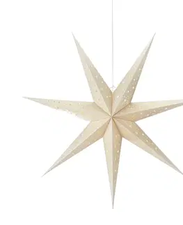 Vánoční světelná hvězda Markslöjd LED závěsná hvězda prázdná, na baterie, časovač Ø 75cm, zlatá barva