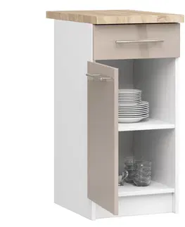 Kuchyňské dolní skříňky Ak furniture Kuchyňská skříňka Olivie S 40 cm 1D 1S bílá/cappuccino