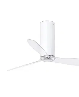 Domácí ventilátory FARO Barcelona FARO 32033 - Stropní látor TUBE FAN bílá/čirá pr. 128 cm + dálkové ovládání 