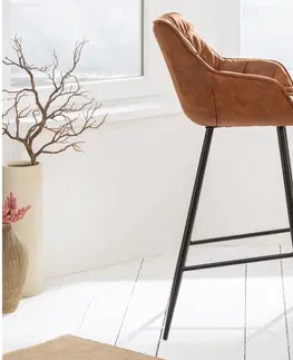 Barové židle LuxD Designová barová židle Kiara antik hnědá