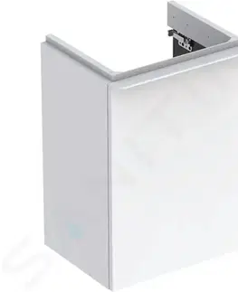 Koupelnový nábytek GEBERIT Smyle Square Umyvadlová skříňka, 442x356x617 mm, 1 dvířka, panty vpravo, lesklá bílá/matná bílá 500.350.00.1